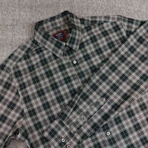 UNTUCKit Devitt WF Men's M Black Green Plaid Long Sleeve Button Up Shirt